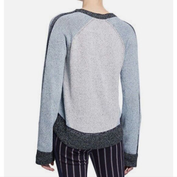 Derek Lam 10 Crosby colour block knit V-neck sweater blue small cotton - Picture 2 of 12